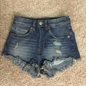 Distress Denim Booty Short